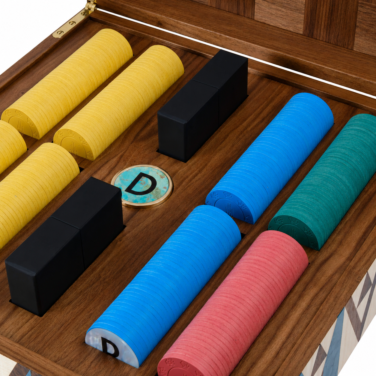 Geometrix Marquetry Poker Set