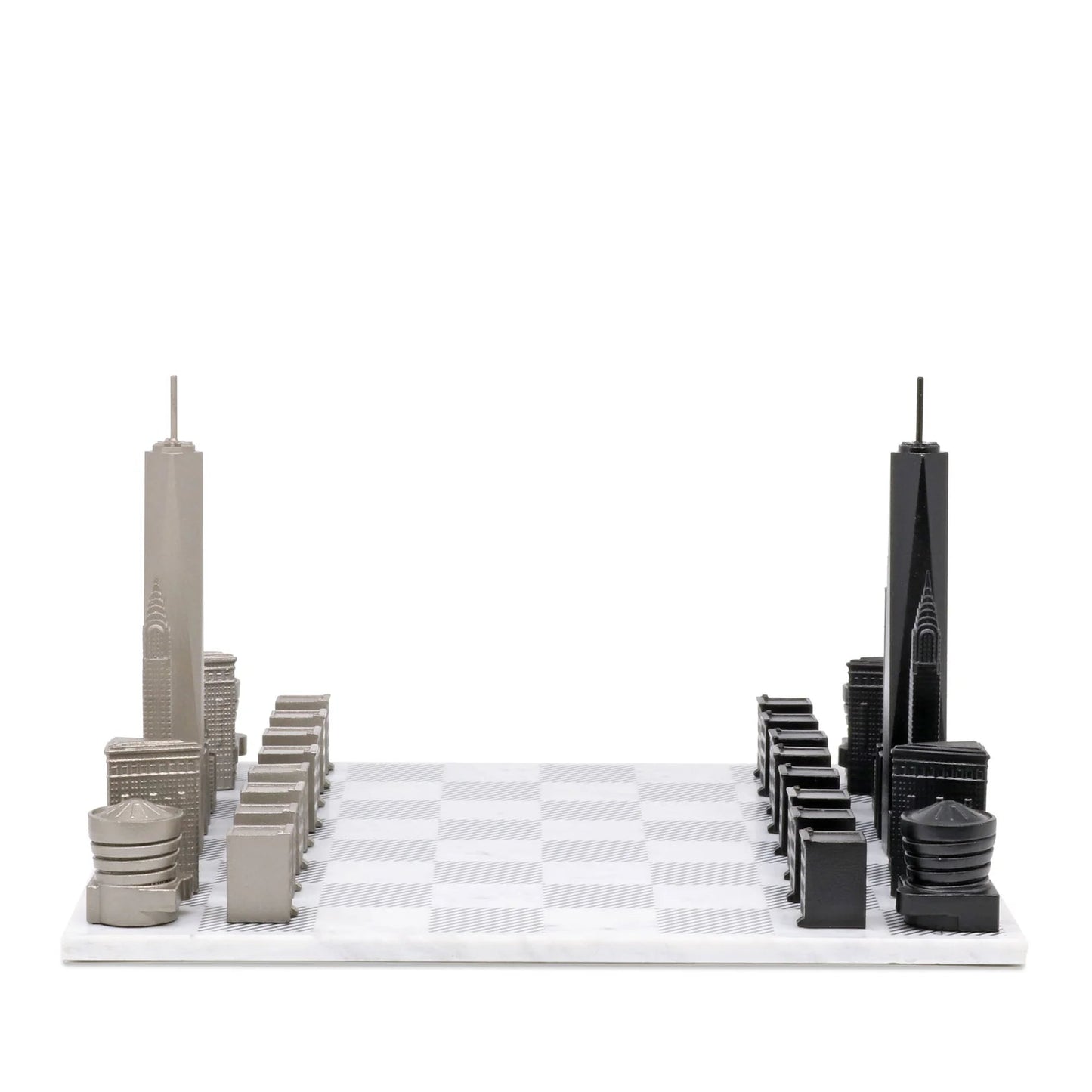 Stainless Steel New York City Skyline Chess Set