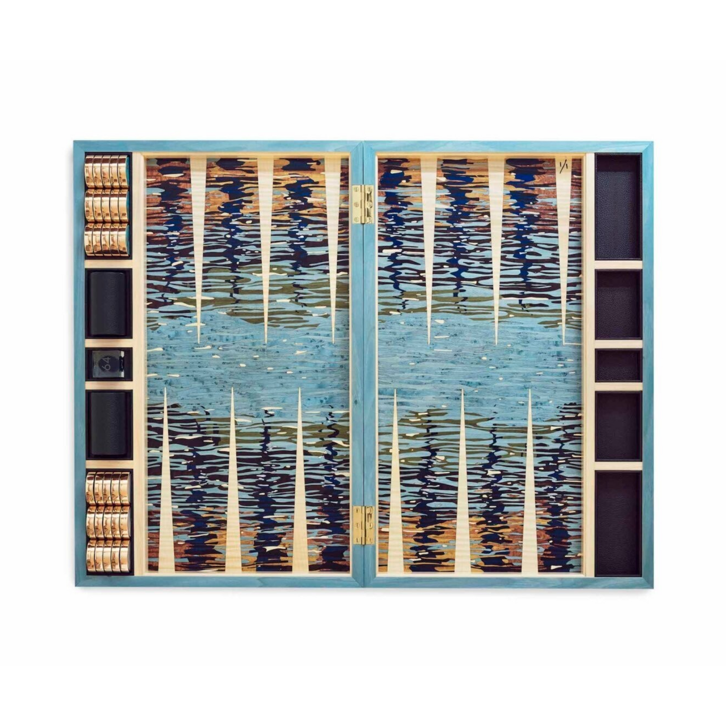 Reflecting Marquetry Backgammon Set