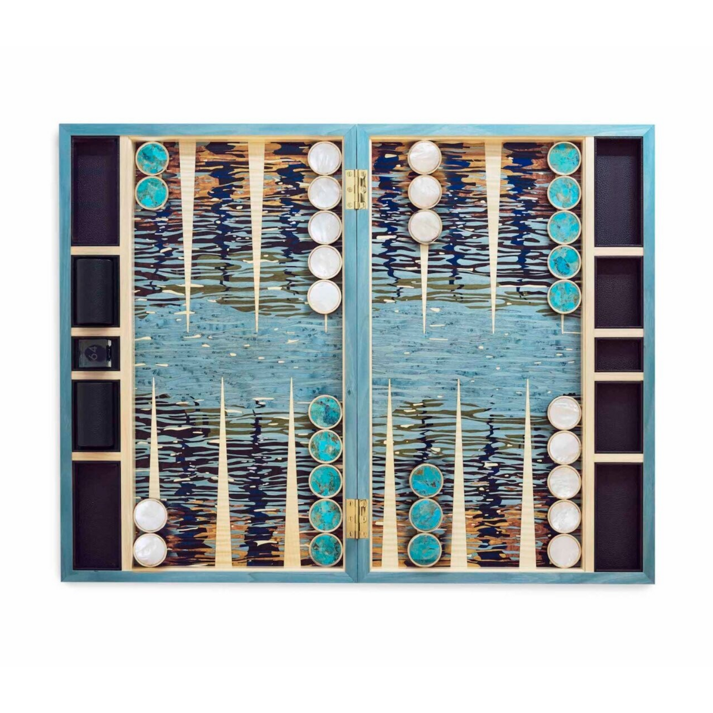 Reflecting Marquetry Backgammon Set