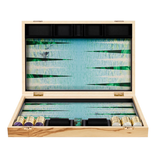 Marina Wood Backgammon Set