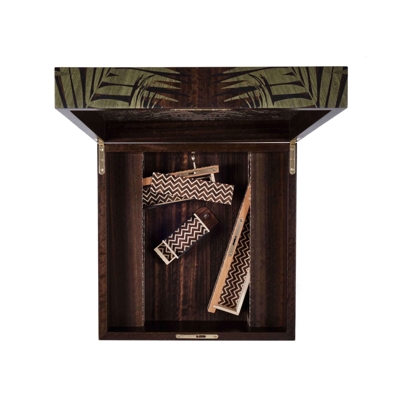 Jungle Marquetry Poker Set