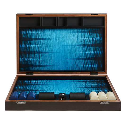 Ocean Leather Backgammon Set