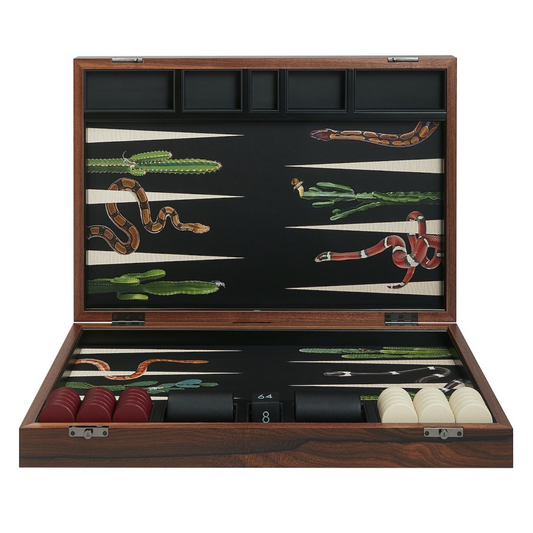 Snake Leather Backgammon Set