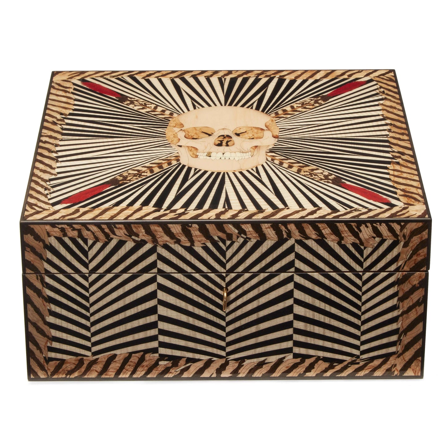 Skull Marquetry Poker Set