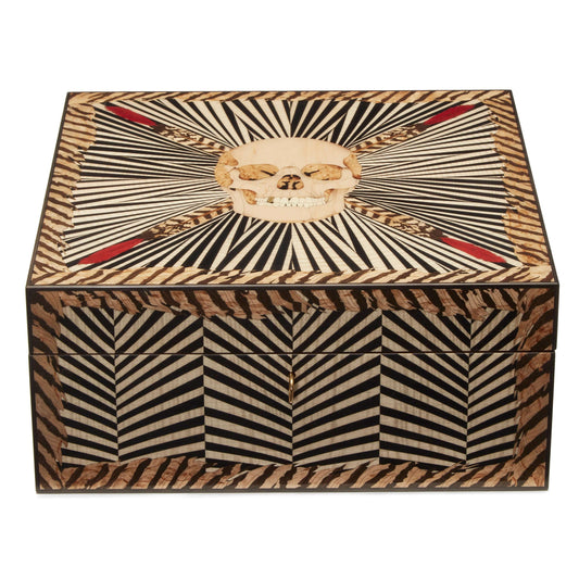 Skull Marquetry Poker Set