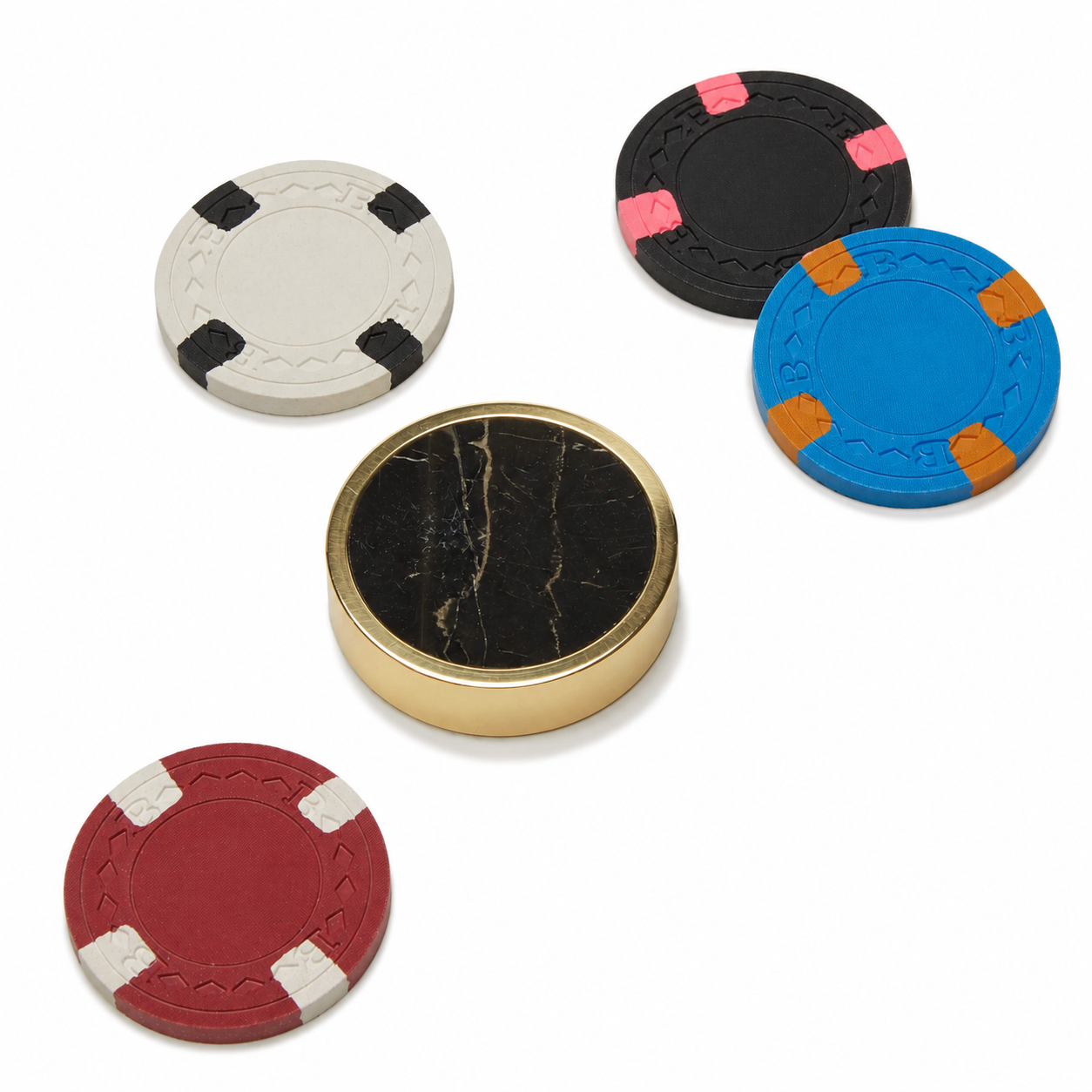 Skull Marquetry Poker Set