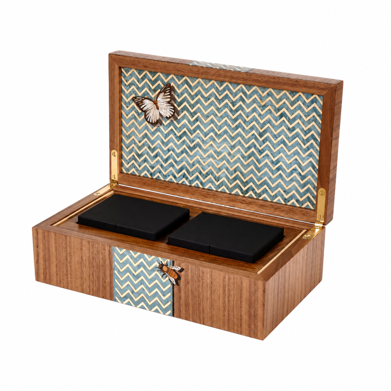 Butterfly Marquetry Playing Cards Box