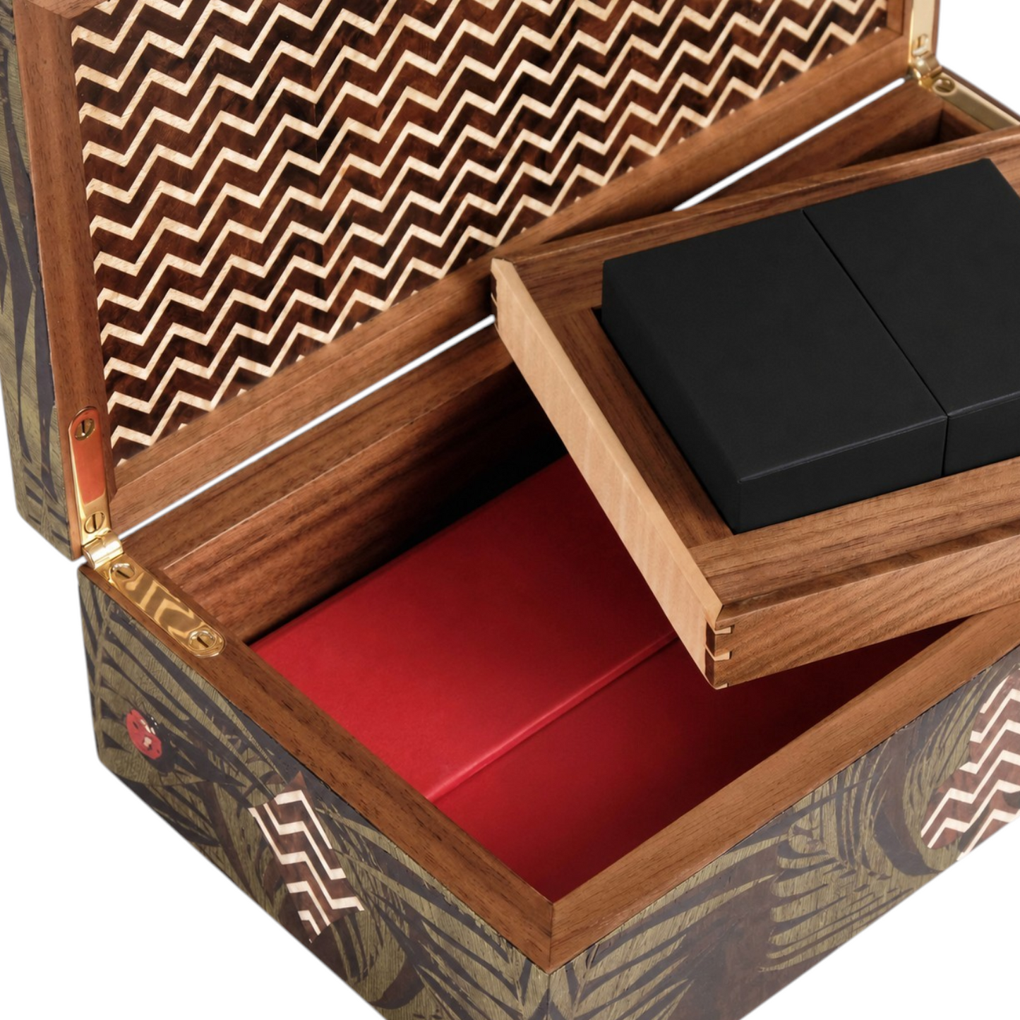 Jungle Marquetry Playing Cards Box