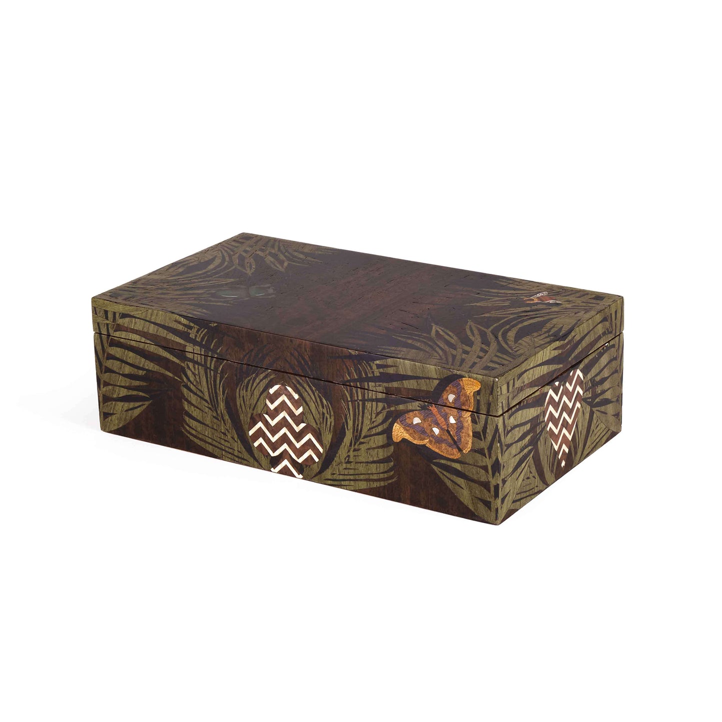 Jungle Marquetry Playing Cards Box