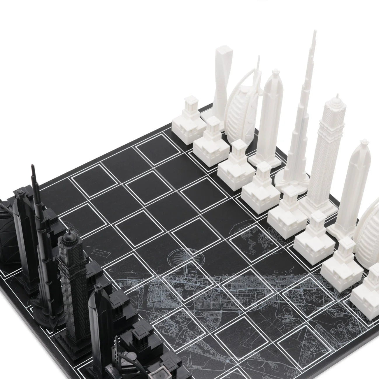 Acrylic Dubai Skyline Chess Set