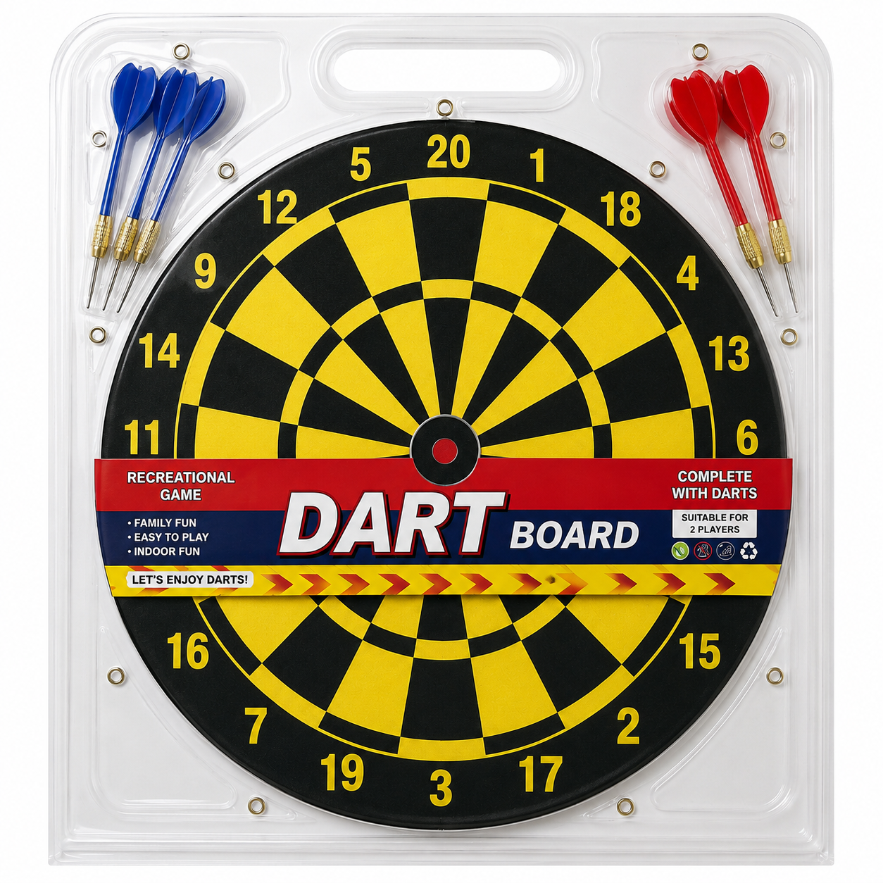 2-in-1 Double-Sided Dartboard Set