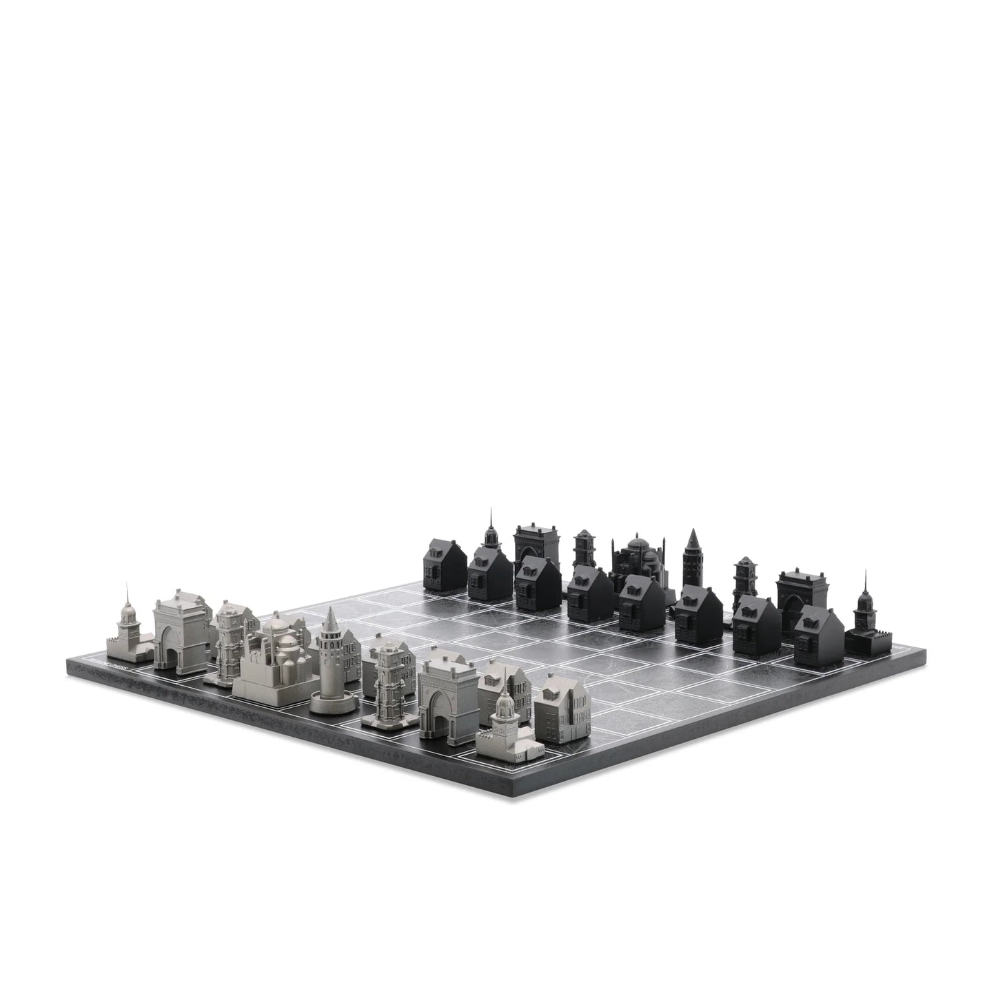 Stainless Steel Istanbul Skyline Chess Set