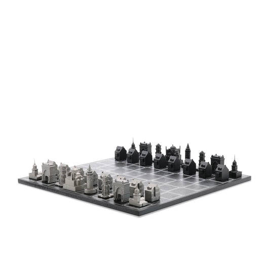Stainless Steel Istanbul Skyline Chess Set