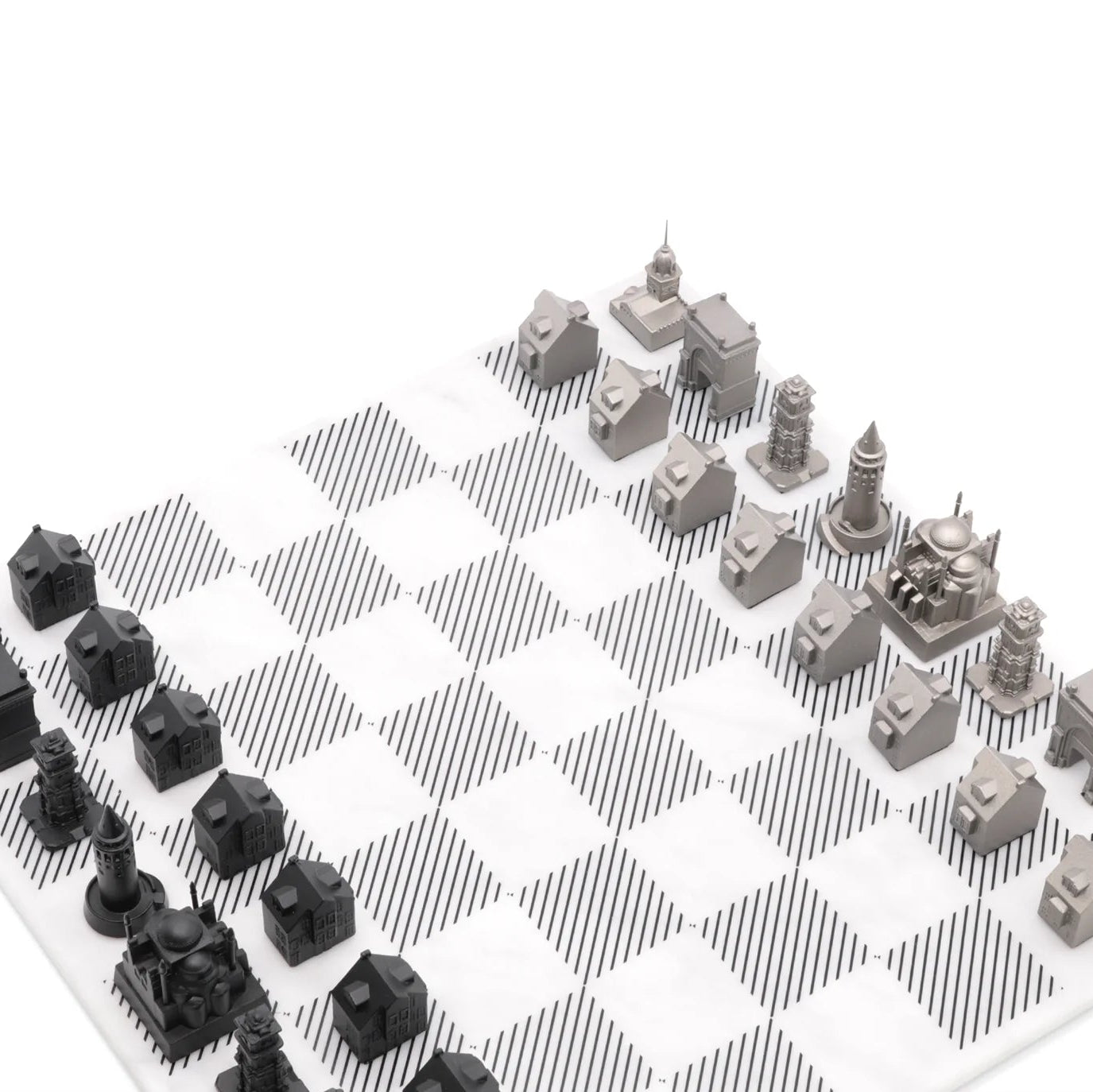 Stainless Steel Istanbul Skyline Chess Set