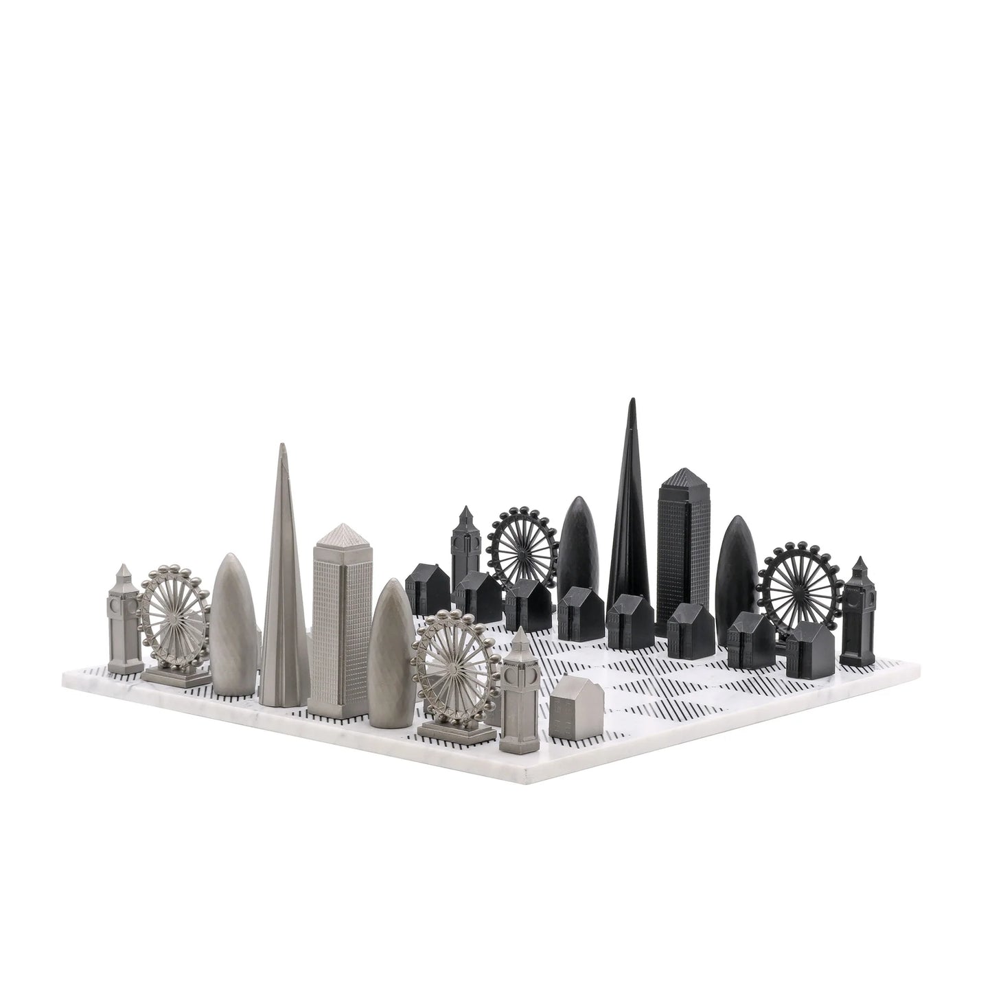 Stainless Steel London Skyline Chess Set
