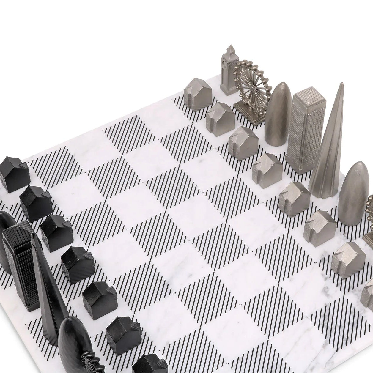 Stainless Steel London Skyline Chess Set