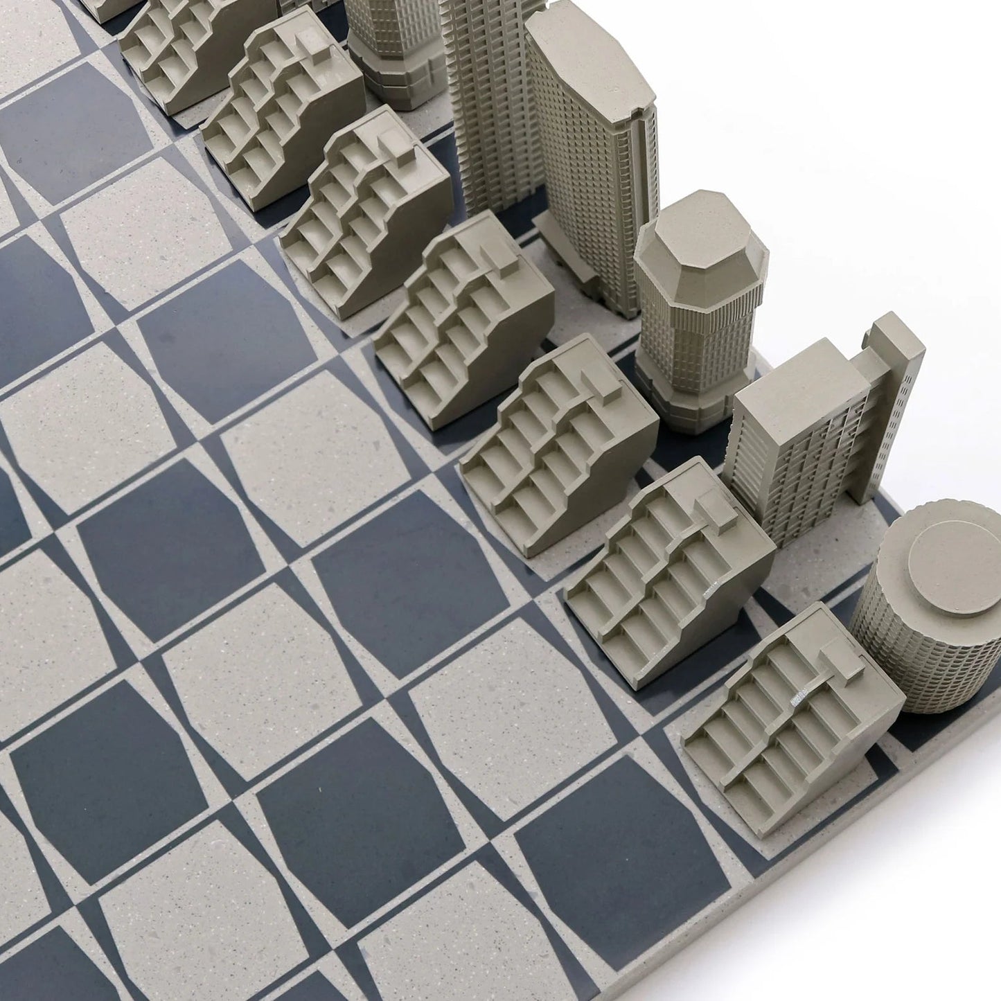 Hand-Cast Resin London Brutalist Chess Set