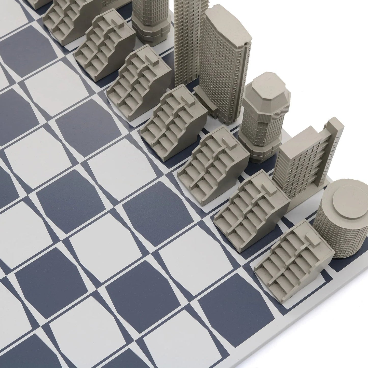 Hand-Cast Resin London Brutalist Chess Set