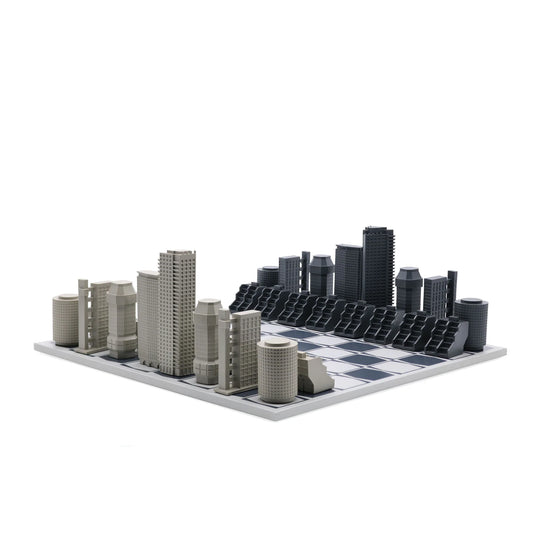 Hand-Cast Resin London Brutalist Chess Set