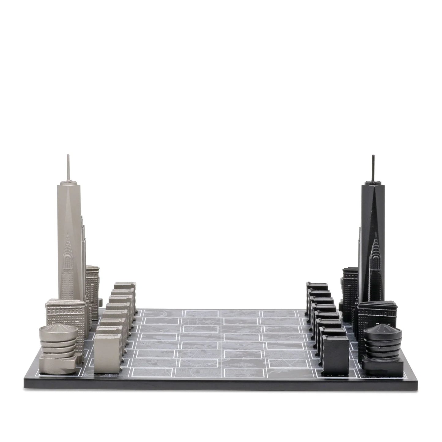 Stainless Steel New York City Skyline Chess Set
