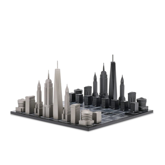 Stainless Steel New York City Skyline Chess Set