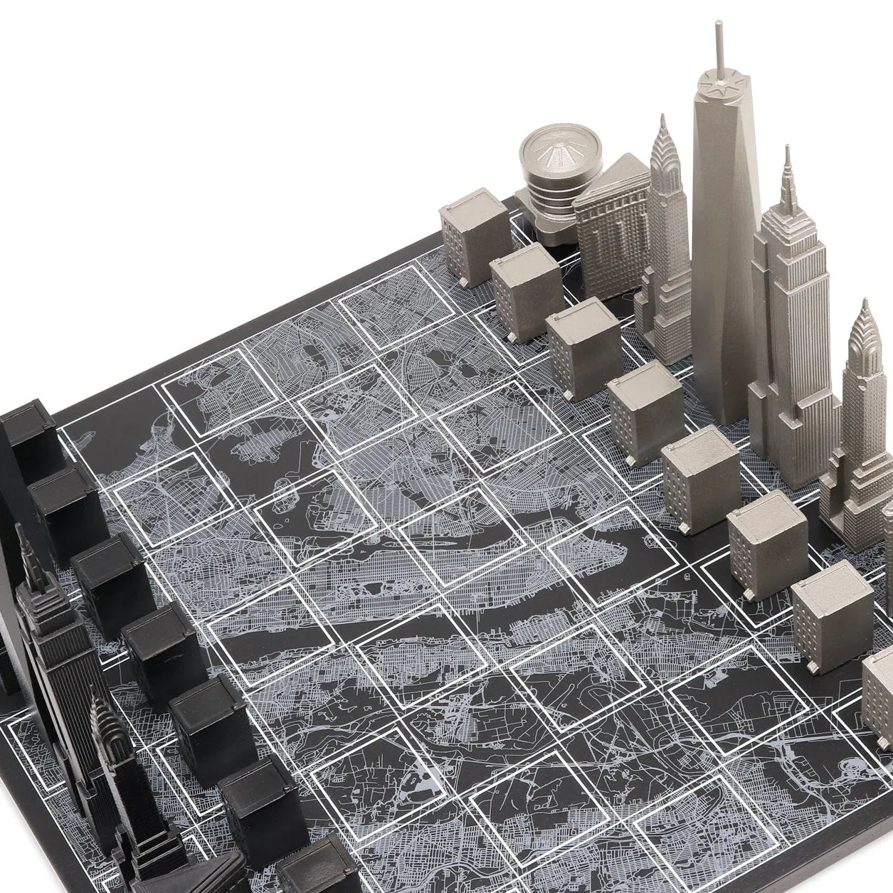 Stainless Steel New York City Skyline Chess Set