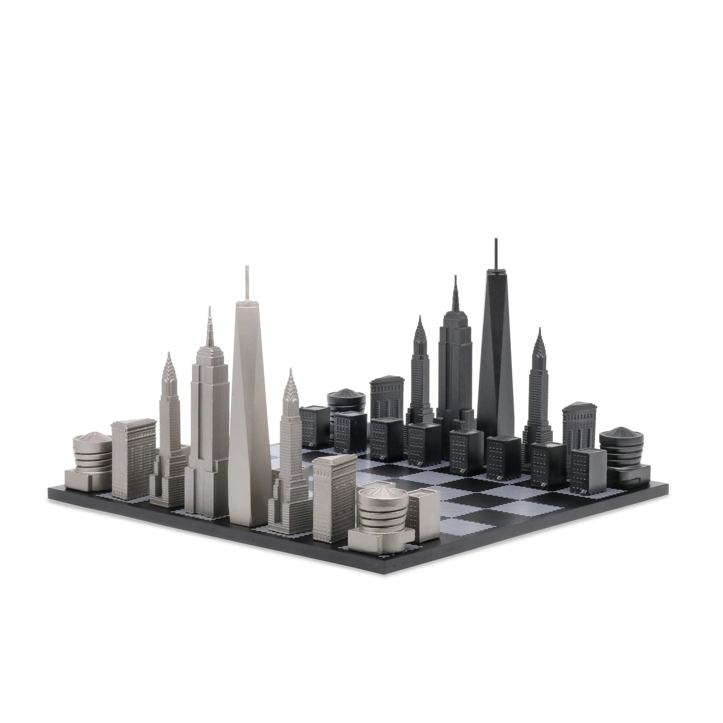 Stainless Steel New York City Skyline Chess Set