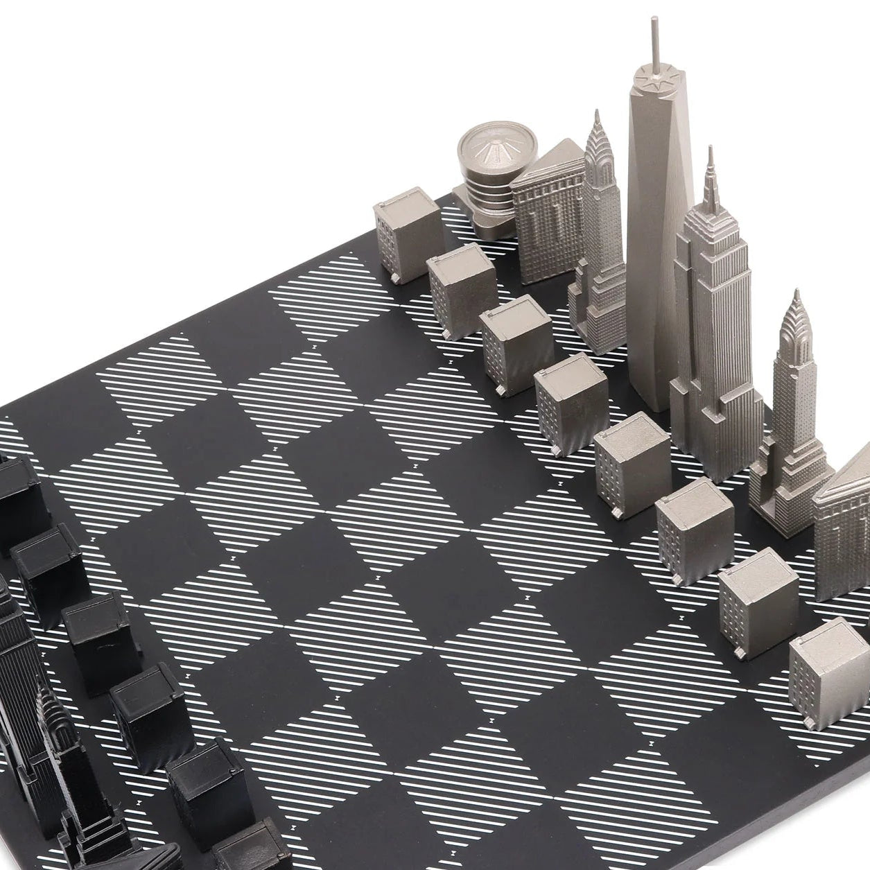 Stainless Steel New York City Skyline Chess Set