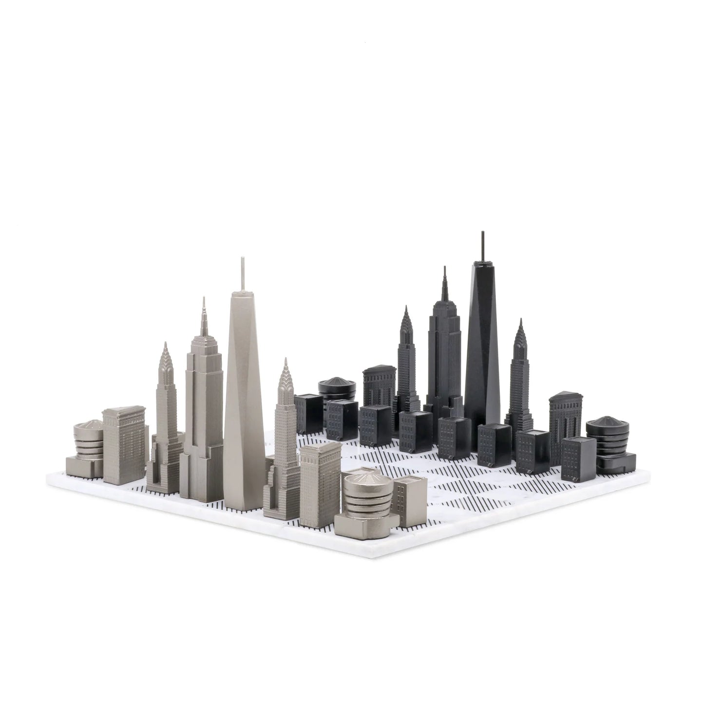 Stainless Steel New York City Skyline Chess Set
