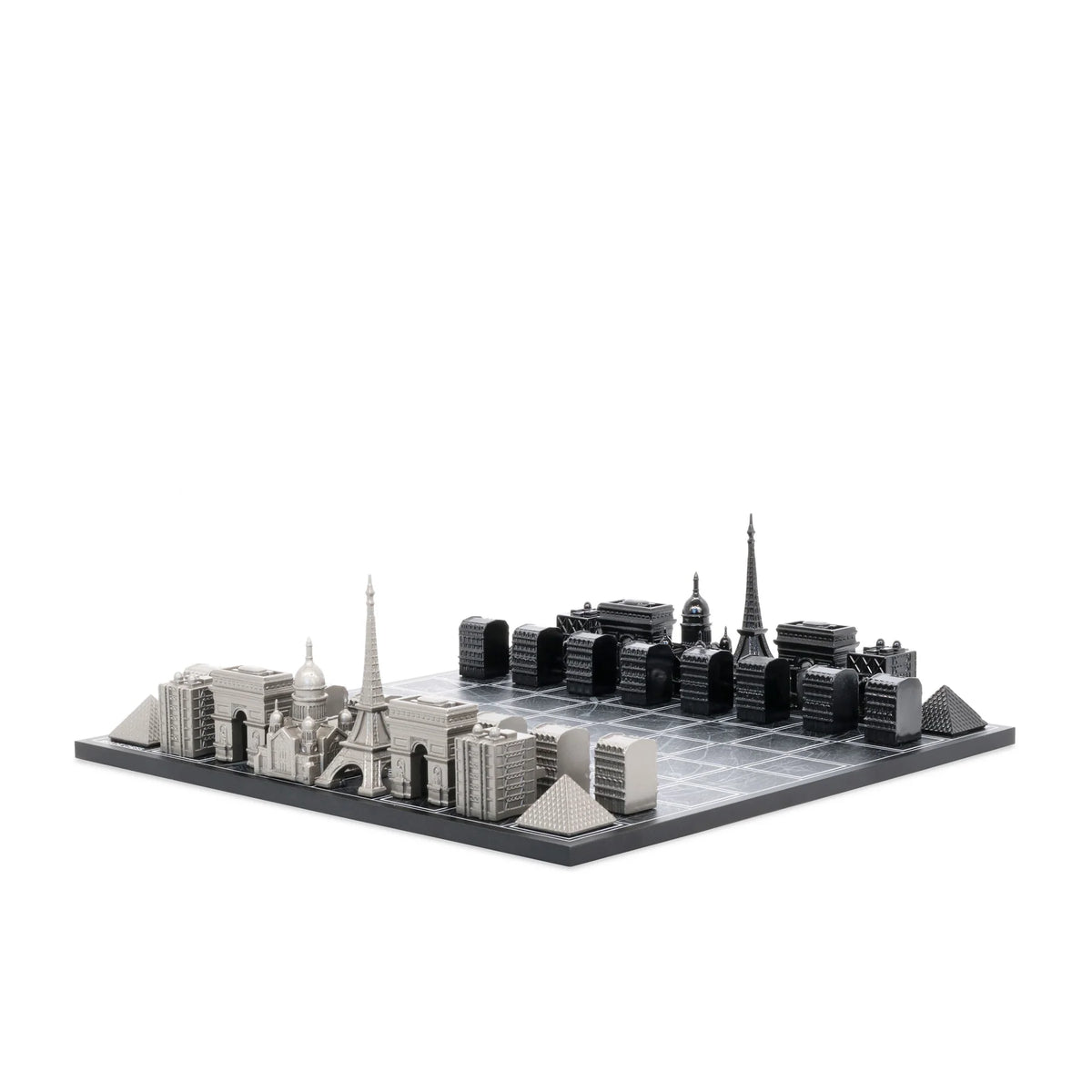 Stainless Steel Paris Skyline Chess Set