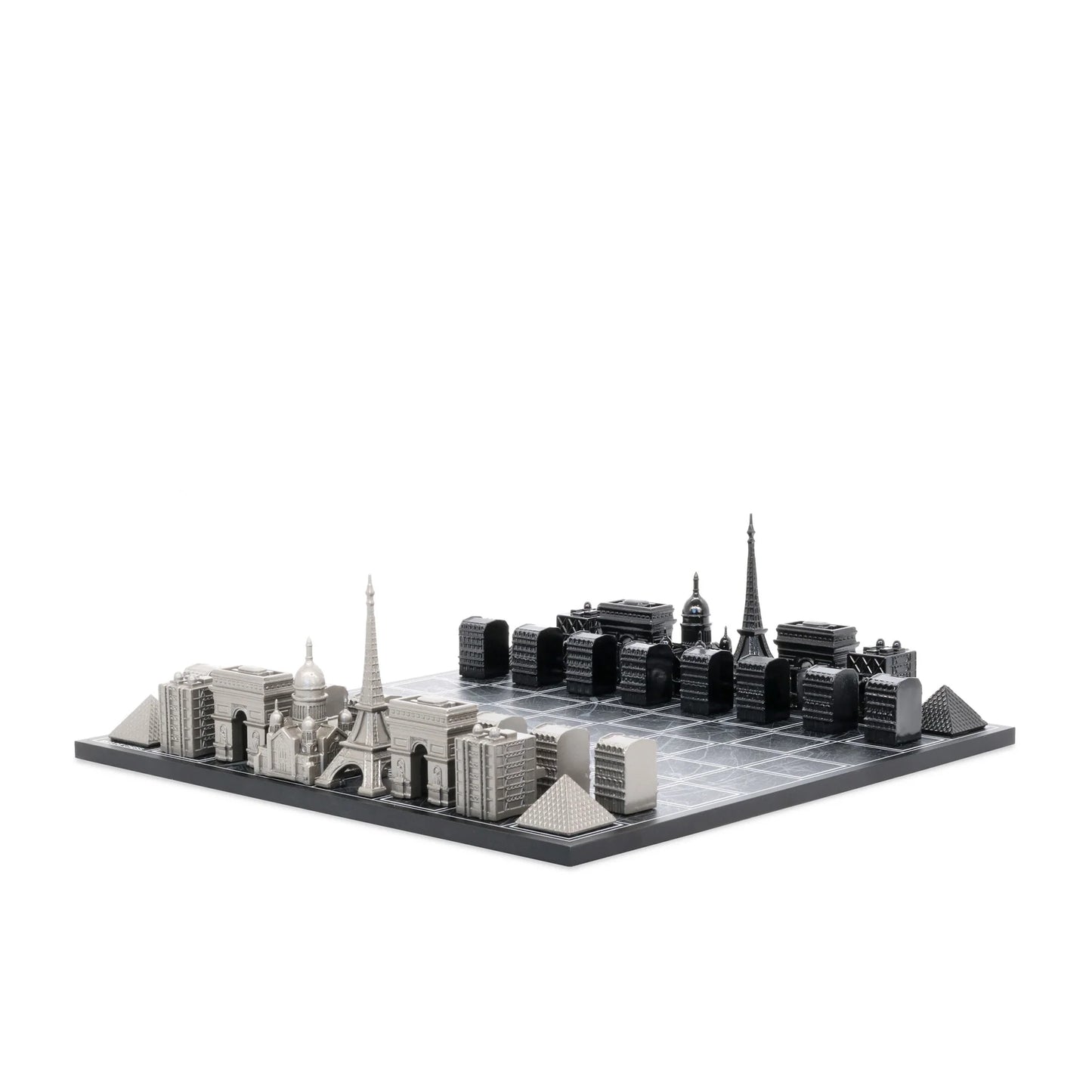 Stainless Steel Paris Skyline Chess Set