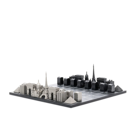 Stainless Steel Paris Skyline Chess Set