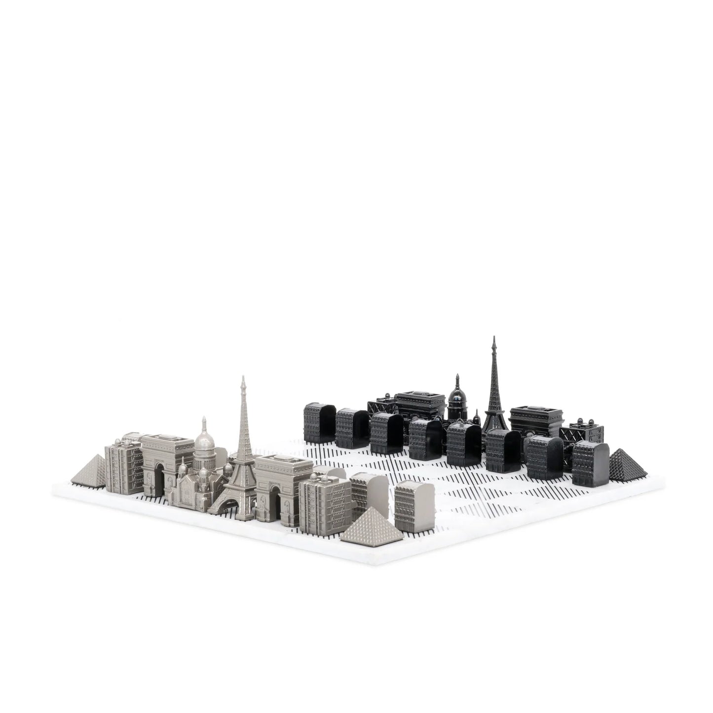 Stainless Steel Paris Skyline Chess Set