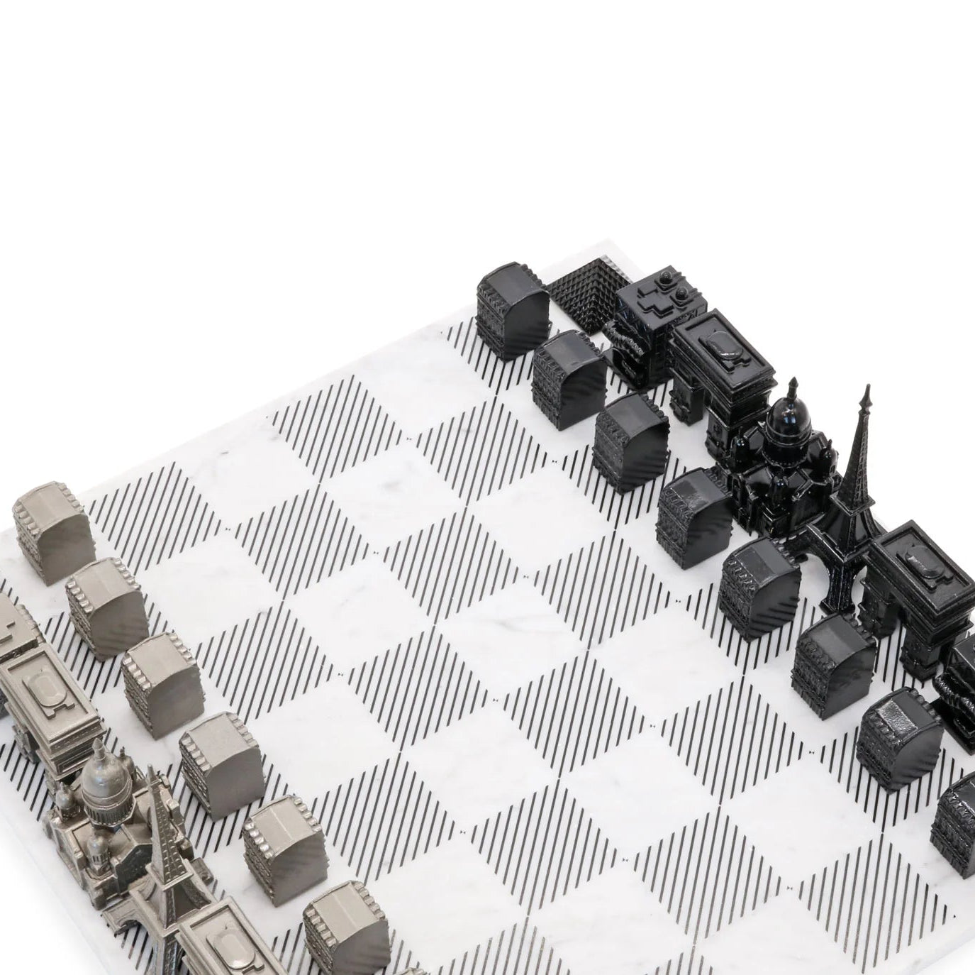 Stainless Steel Paris Skyline Chess Set