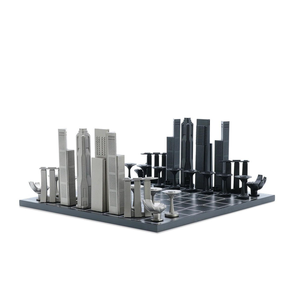 Stainless Steel Singapore Skyline Chess Set