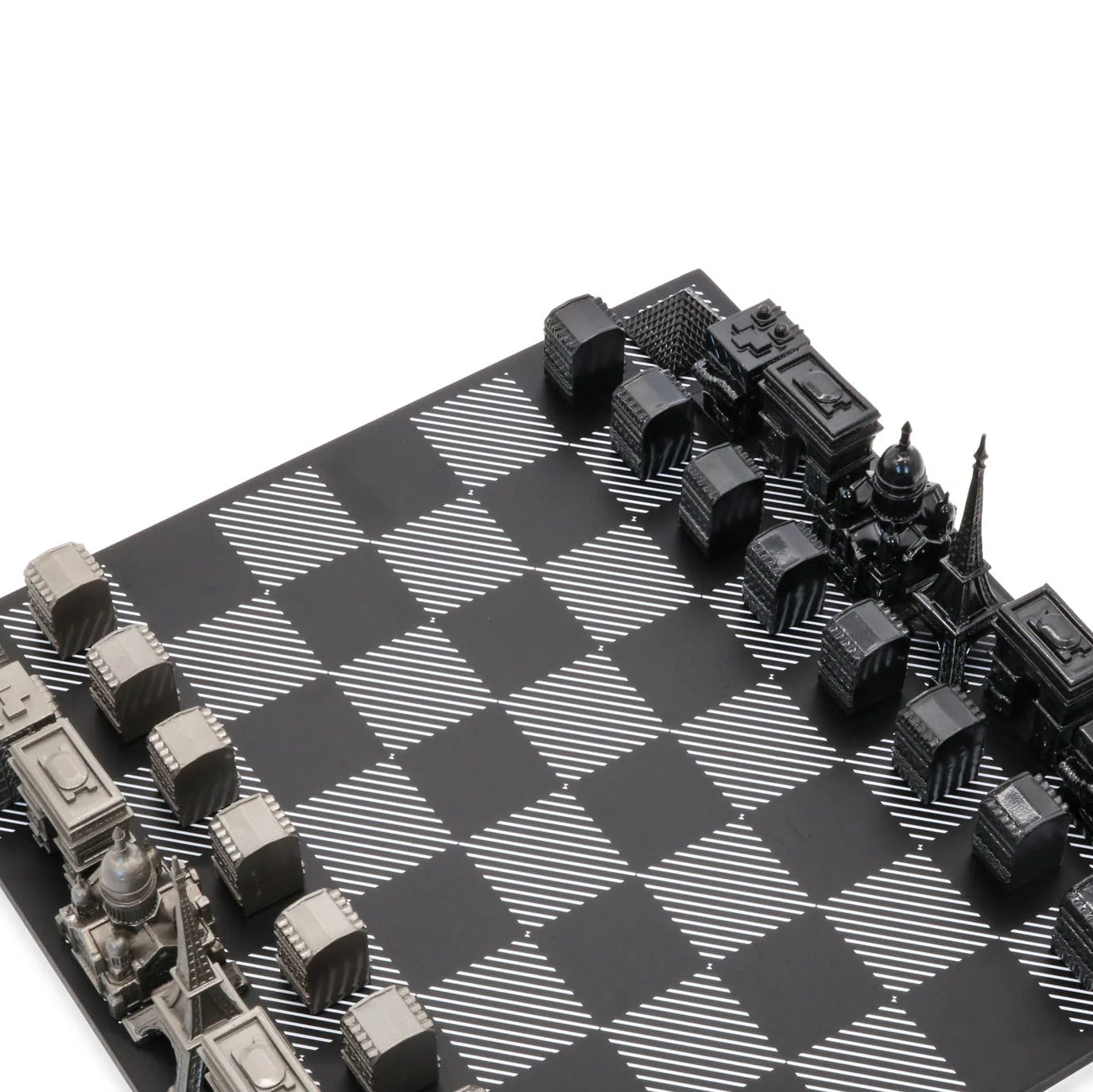 Stainless Steel Paris Skyline Chess Set