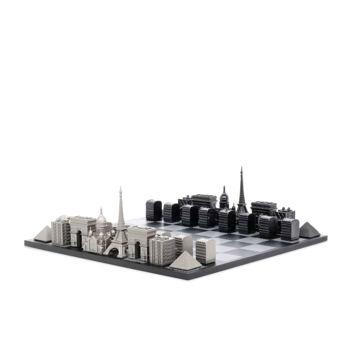 Stainless Steel Paris Skyline Chess Set