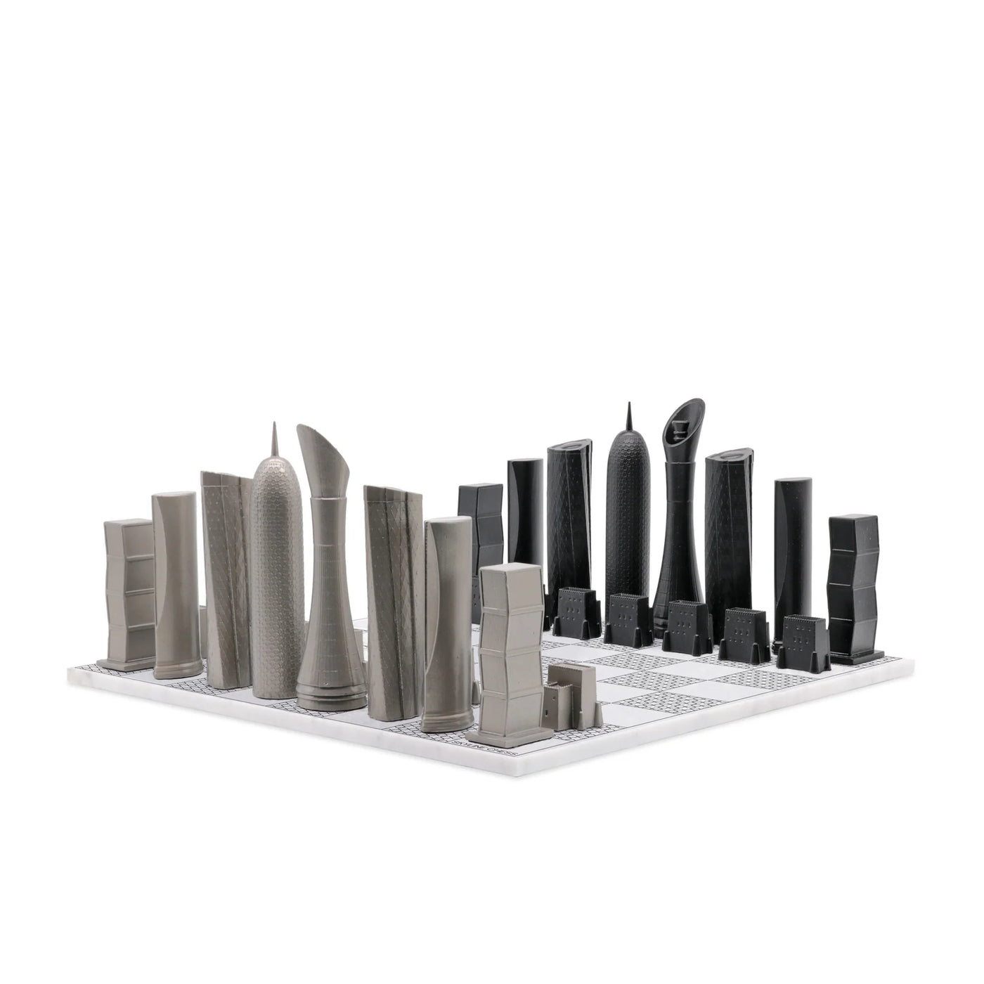 Stainless Steel Doha Skyline Chess Set