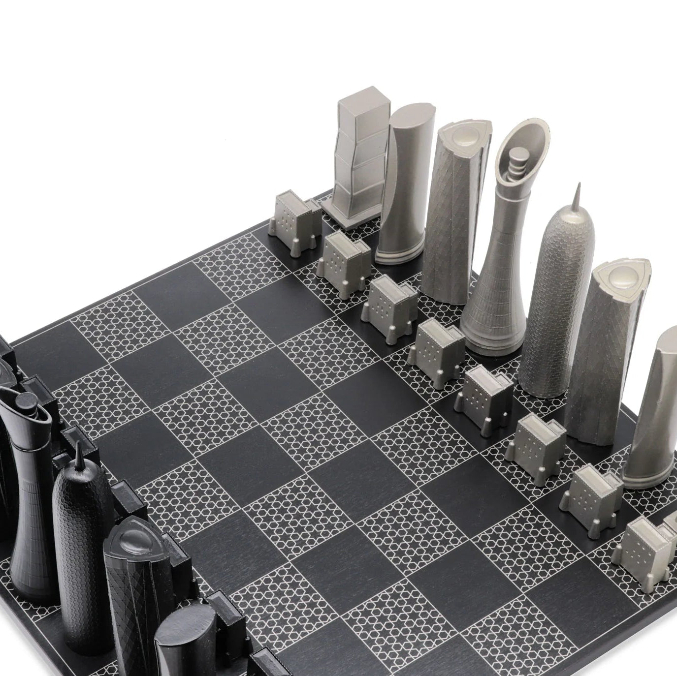 Stainless Steel Doha Skyline Chess Set
